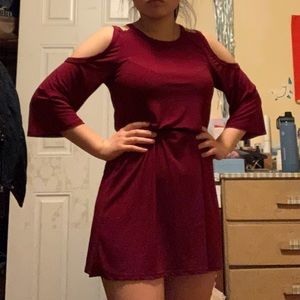Red cut out dress